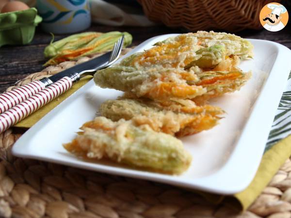 Gebakken courgettebloemen, het recept voor beslag met bruisend water - foto 2