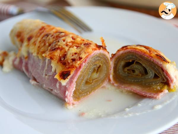 Gegratineerde andijvie met ham