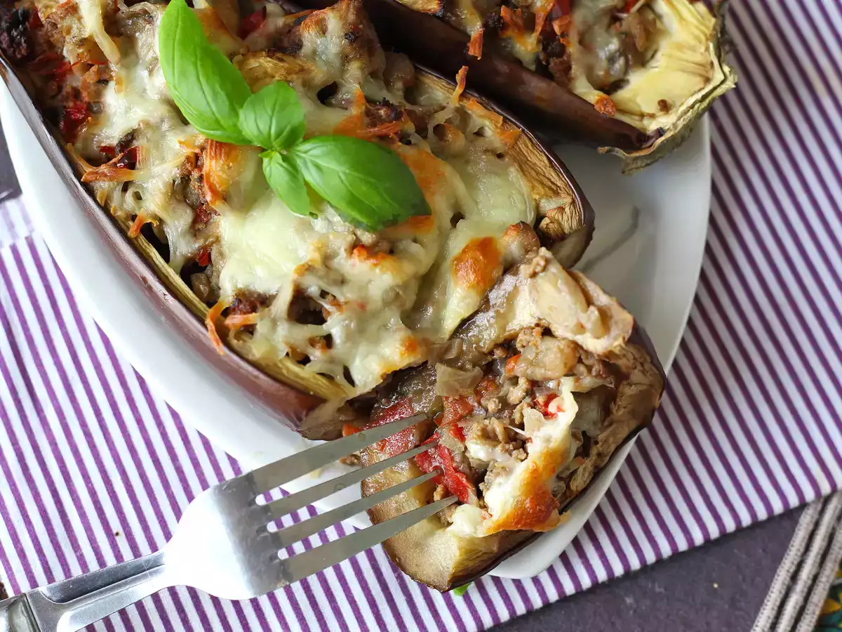 Gegratineerde gevulde aubergines met mozzarella - foto 4