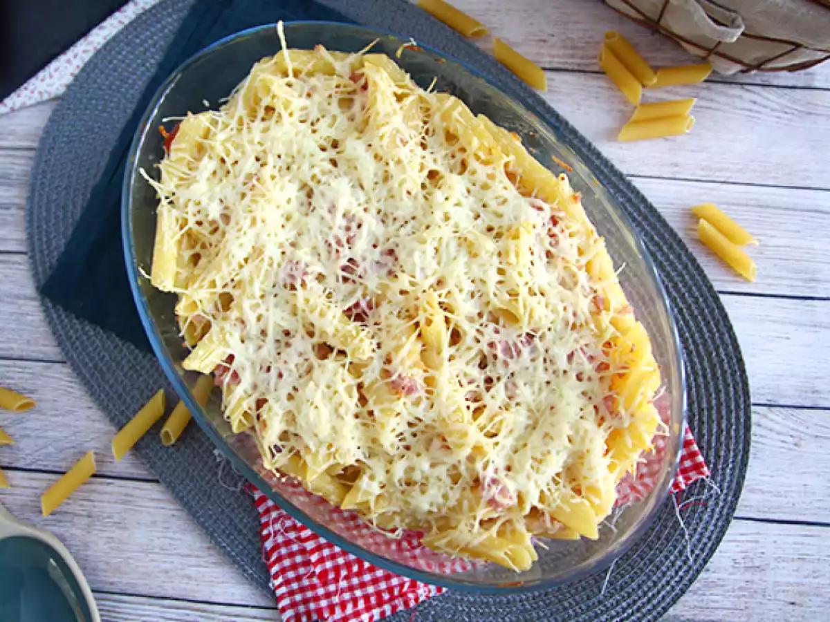 Gegratineerde pasta met ham en kaas - foto 3