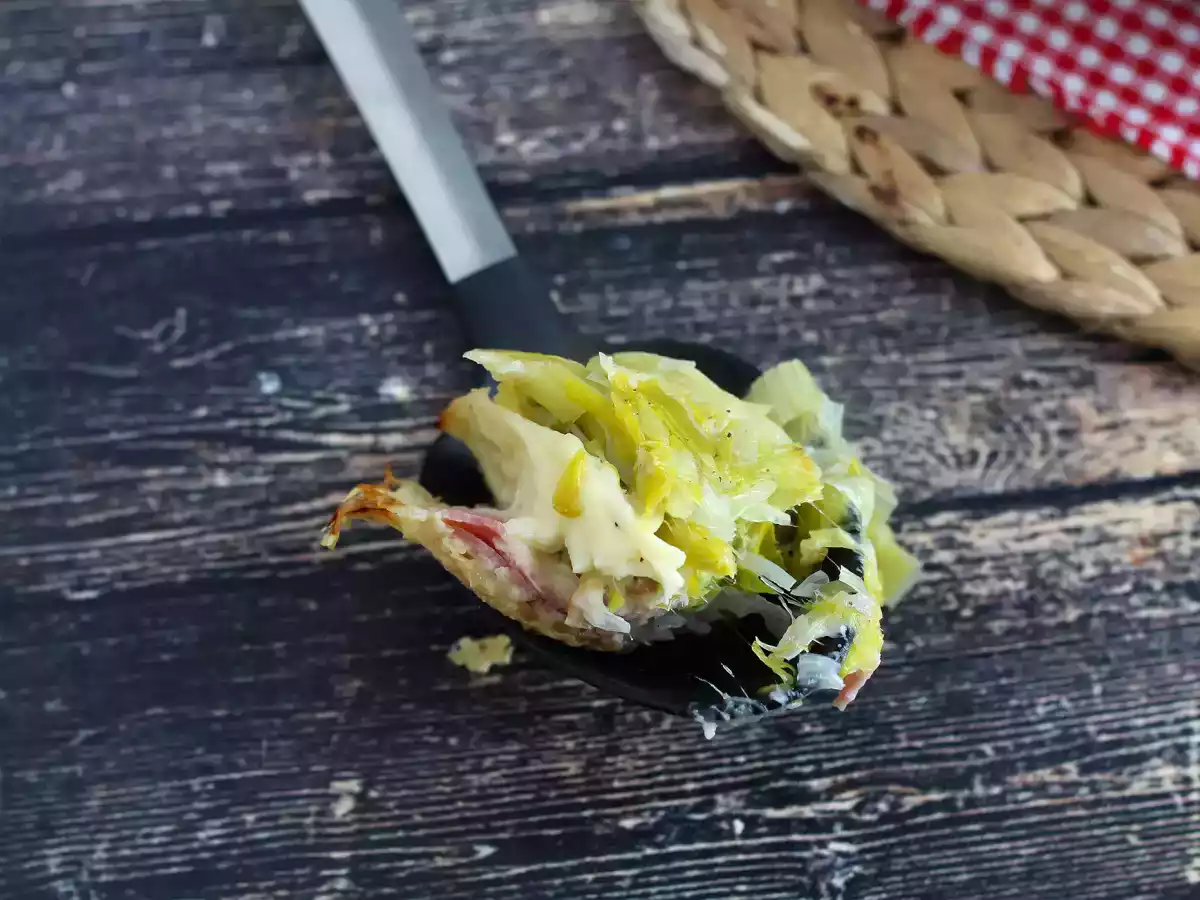 Gegratineerde prei met gekookte ham en kaas - foto 4