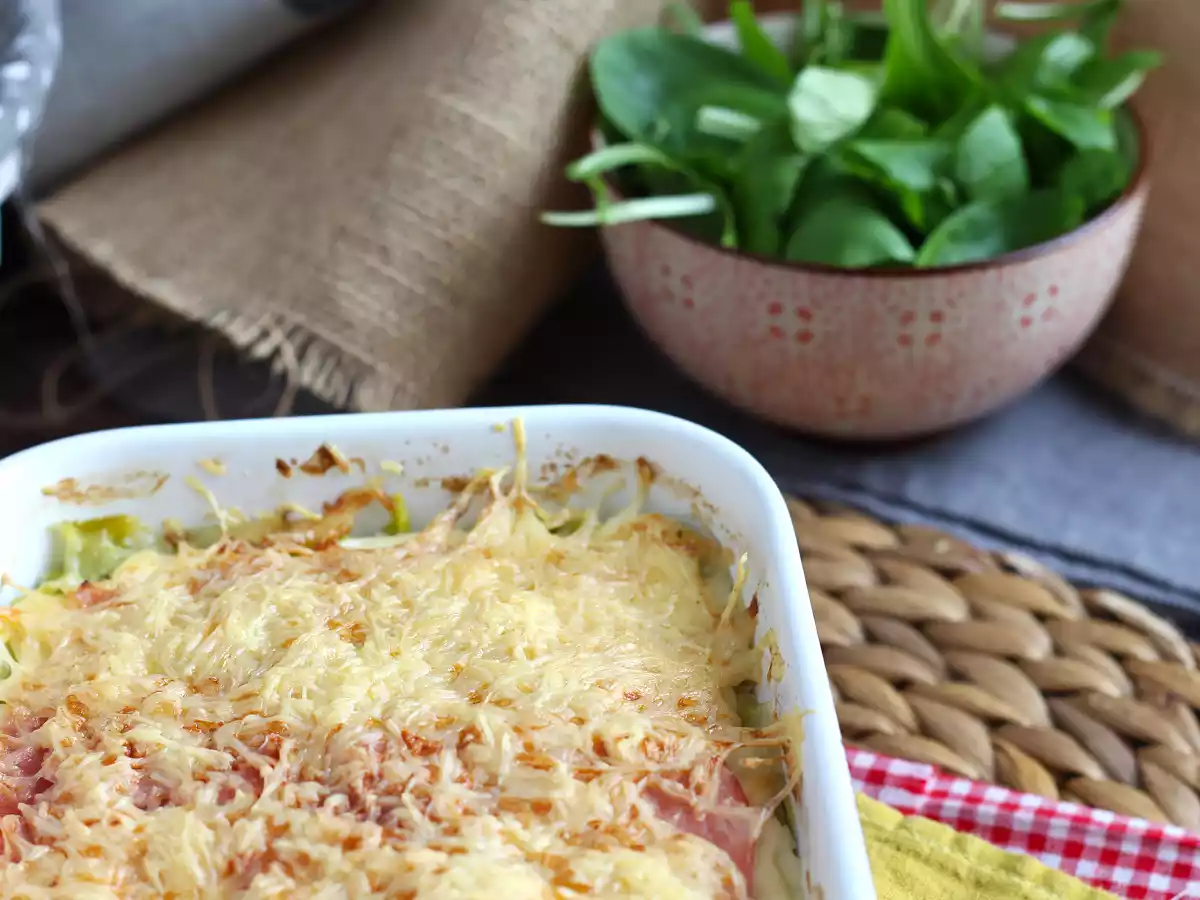 Gegratineerde prei met gekookte ham en kaas - foto 5