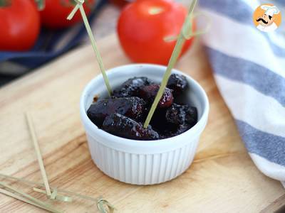 Gekarameliseerde worstjes voor het aperitief