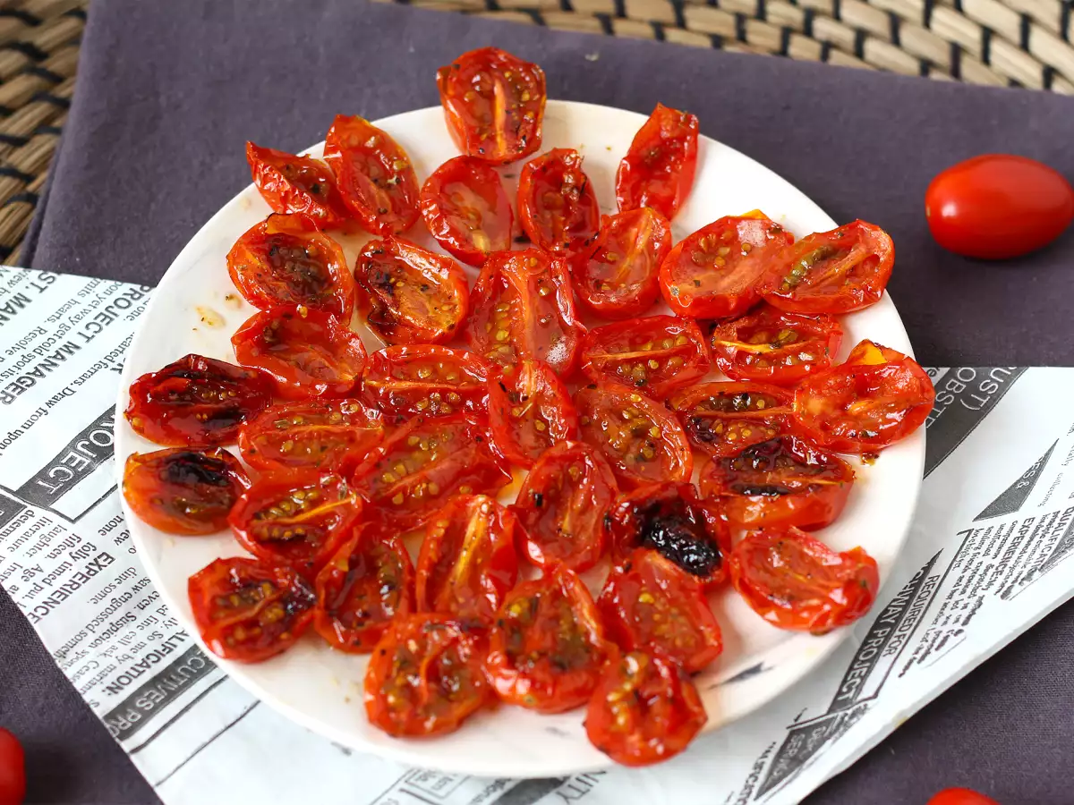 Gekonfijte cherrytomaten uit de airfryer - foto 4