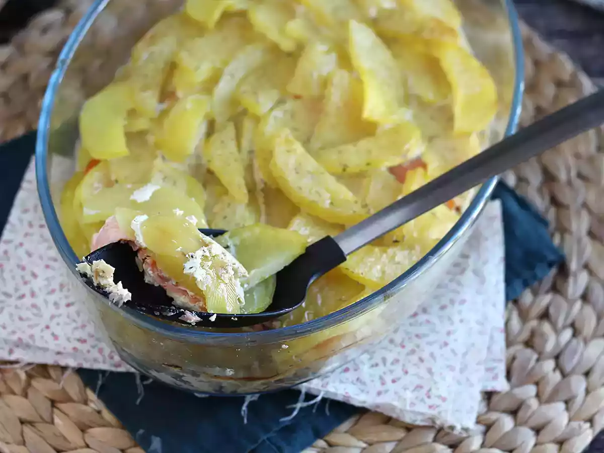 Gemakkelijke aardappelgratin met gerookte zalm! - foto 3