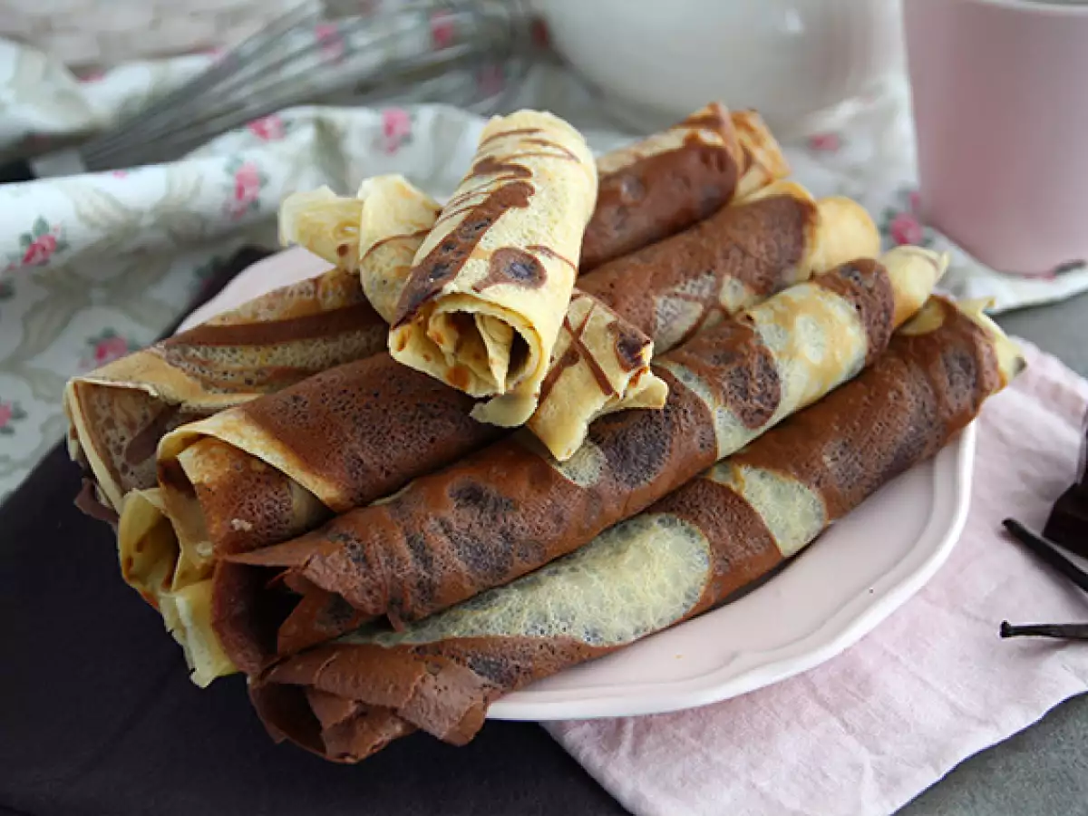 Gemarmerde pannenkoeken met vanille en chocolade - foto 4
