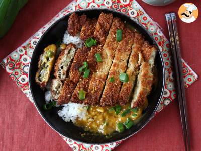 Gepaneerde aubergine met panko paneermeel, Japanse katsu curry maar dan vegetarisch - foto 2