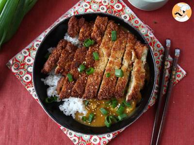 Gepaneerde aubergine met panko paneermeel, Japanse katsu curry maar dan vegetarisch - foto 5