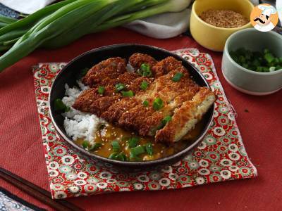 Gepaneerde aubergine met panko paneermeel, Japanse katsu curry maar dan vegetarisch - foto 6