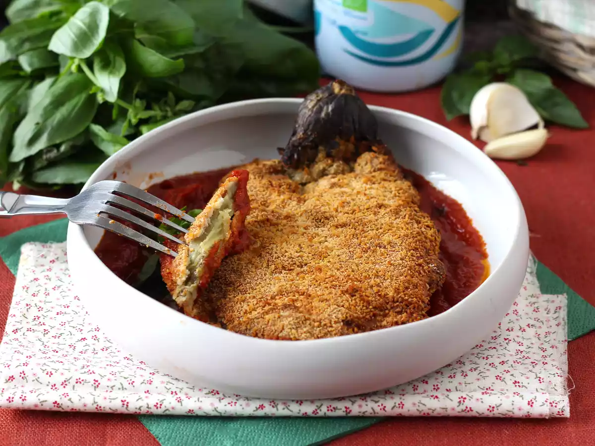 Gepaneerde aubergine Milanees maar dan vegetarisch - Air Fryer koken
