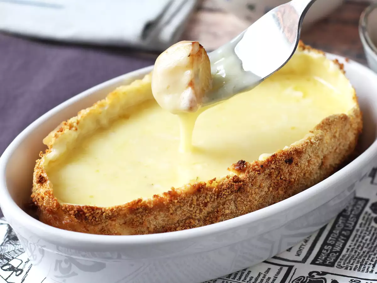 Gepaneerde Caprice des Dieux met krieltjes uit de airfryer