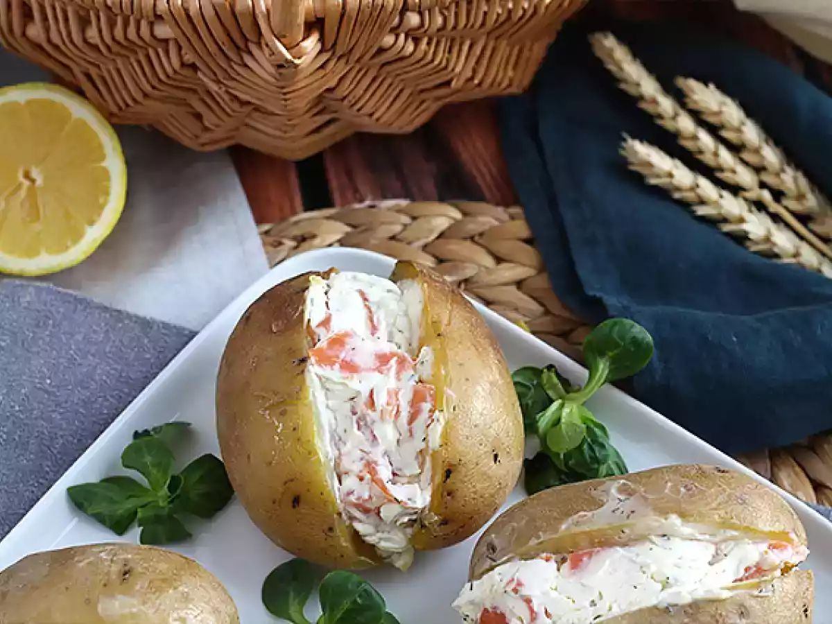Gevulde aardappelen met gerookte zalm en fromage frais - foto 3