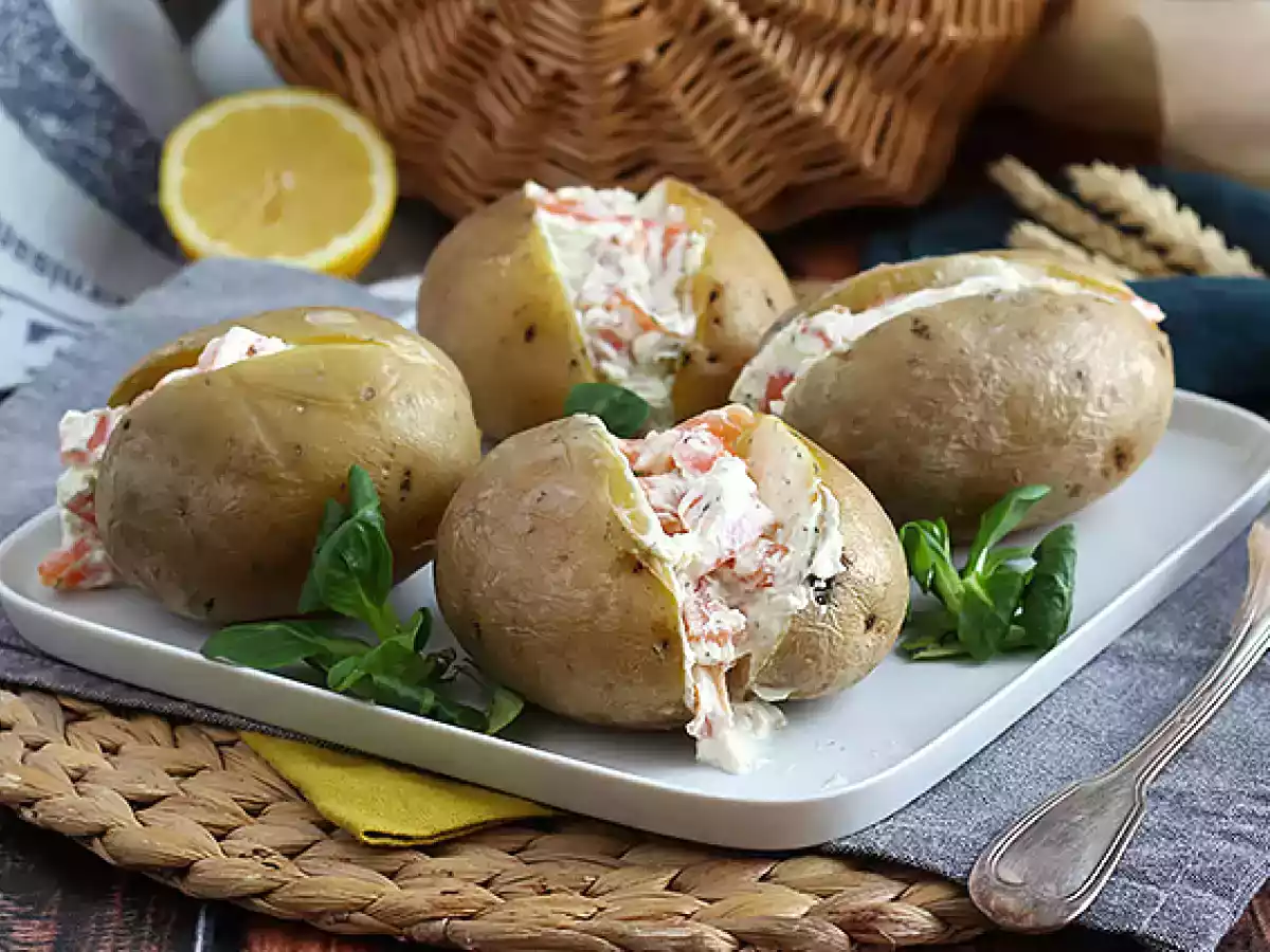 Gevulde aardappelen met gerookte zalm en fromage frais - foto 4