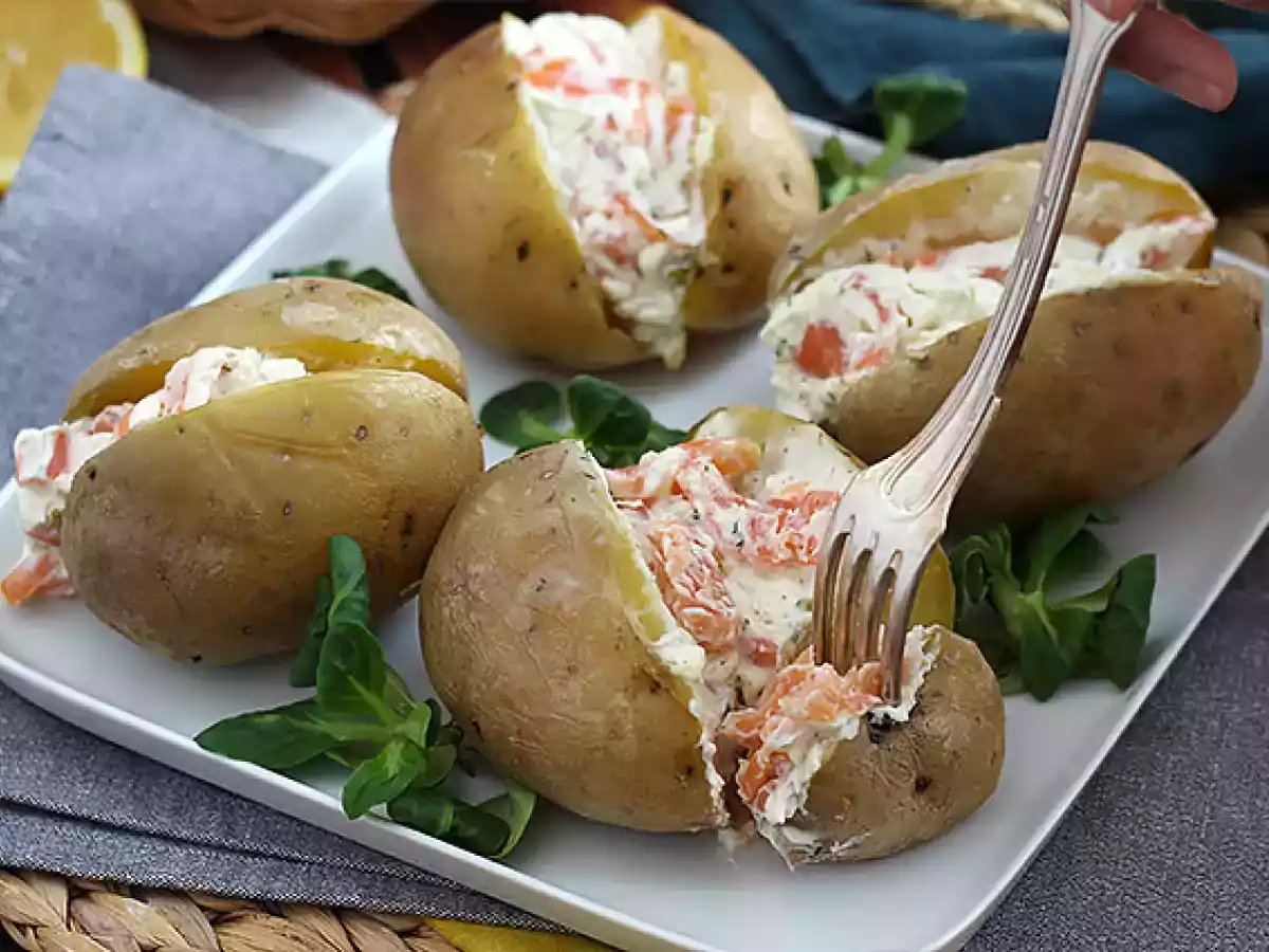 Gevulde aardappelen met gerookte zalm en fromage frais - foto 5