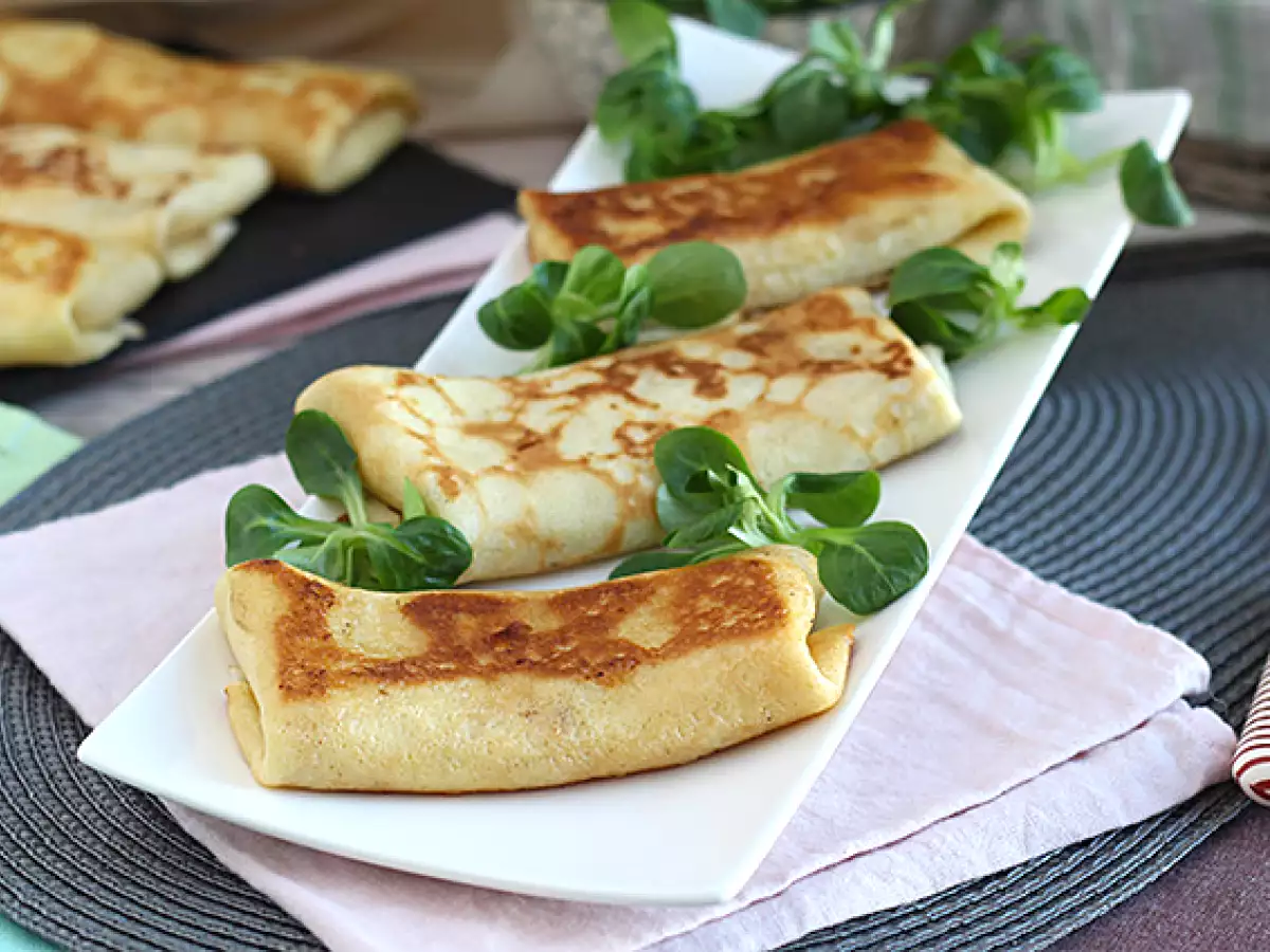 Gevulde crêpes met bechamelsaus, kaas en ham - foto 2