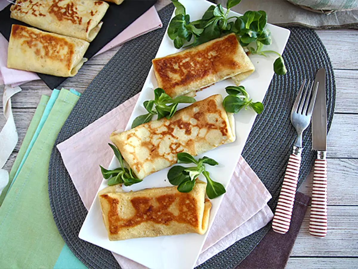 Gevulde crêpes met bechamelsaus, kaas en ham - foto 6