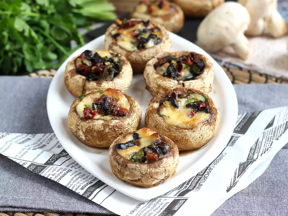 Gevulde en gebakken champignons (een geweldig idee voor een aperitief) - foto 2