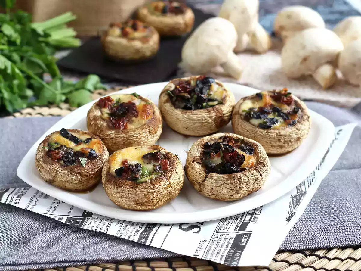 Gevulde en gebakken champignons (een geweldig idee voor een aperitief) - foto 3