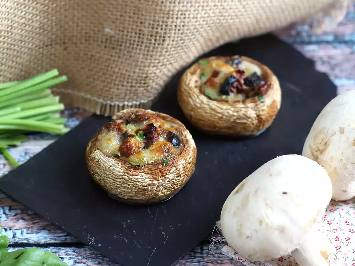 Gevulde en gebakken champignons (een geweldig idee voor een aperitief) - foto 4