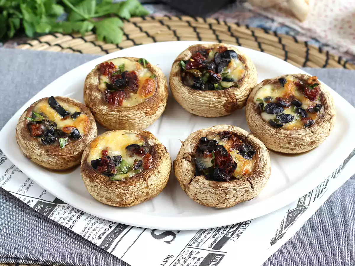 Gevulde en gebakken champignons (een geweldig idee voor een aperitief) - foto 5