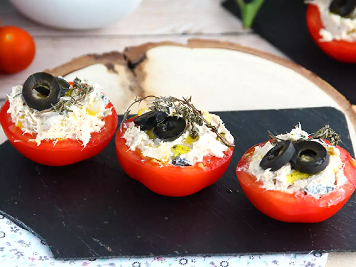 Gevulde tomaten met tonijn, roomkaas en olijven - foto 2