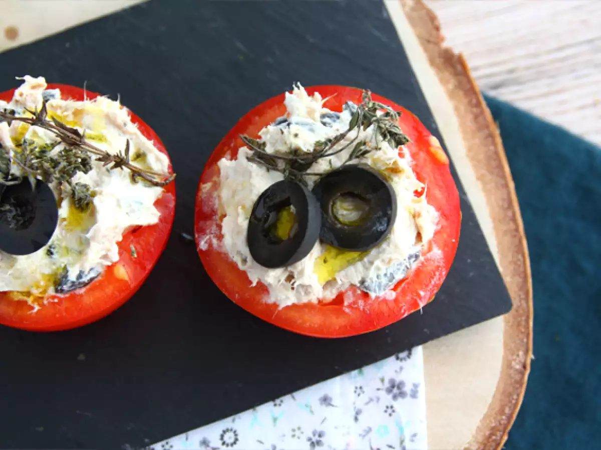 Gevulde tomaten met tonijn, roomkaas en olijven - foto 3