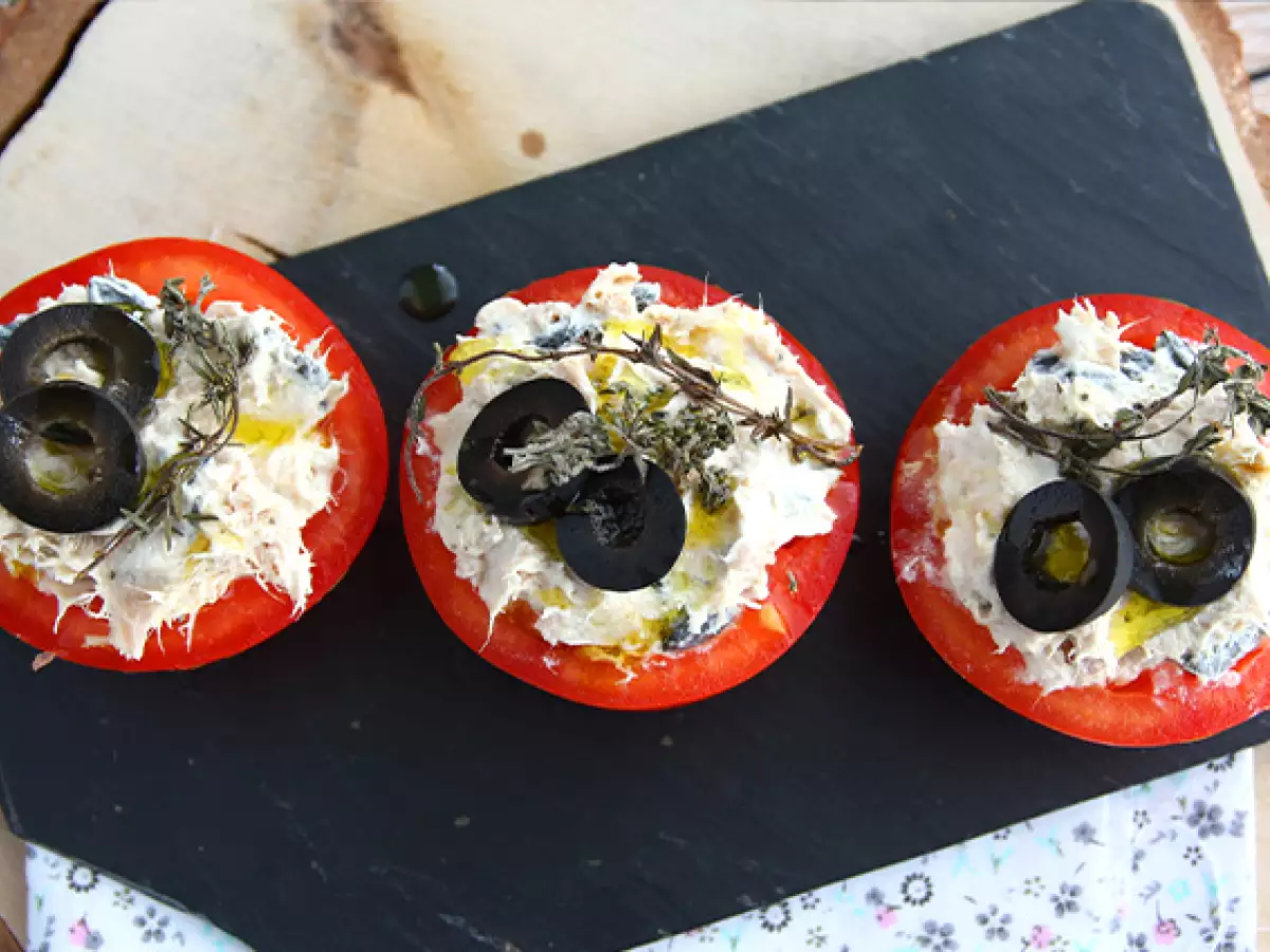 Gevulde tomaten met tonijn, roomkaas en olijven - foto 4