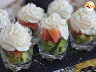 Glaasjes met gerookte zalm en avocado - foto 3