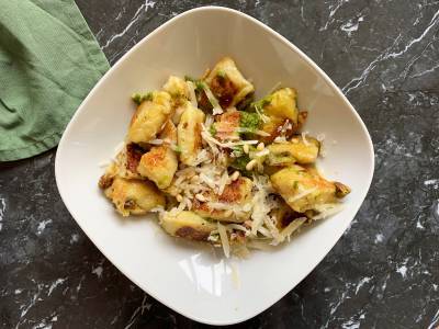 Gnocchi-mozza met groene pesto