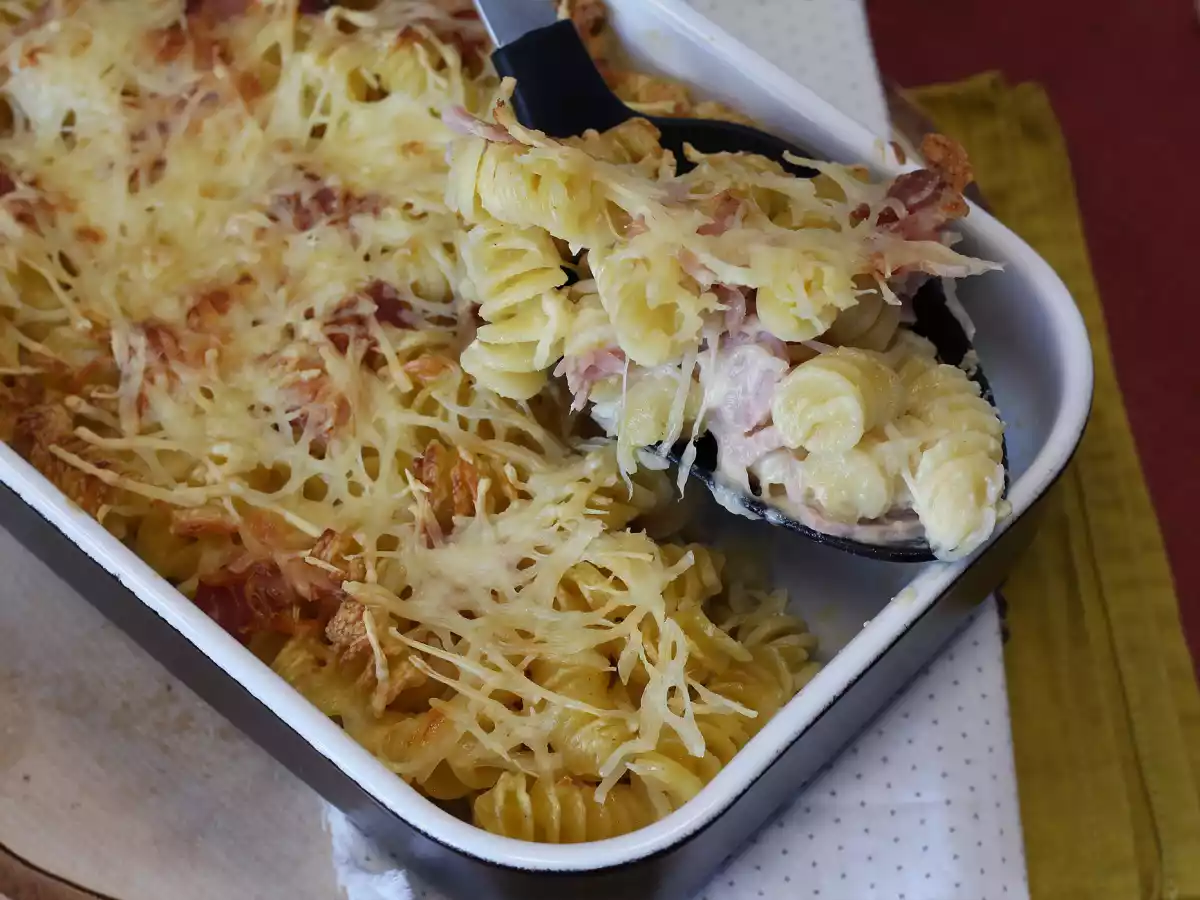 Gratin van ham en kaaspasta in de airfryer - foto 2