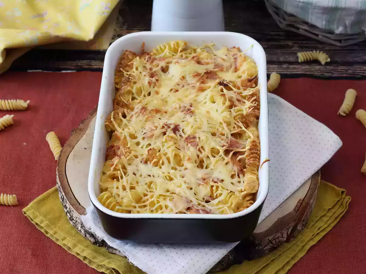 Gratin van ham en kaaspasta in de airfryer - foto 4