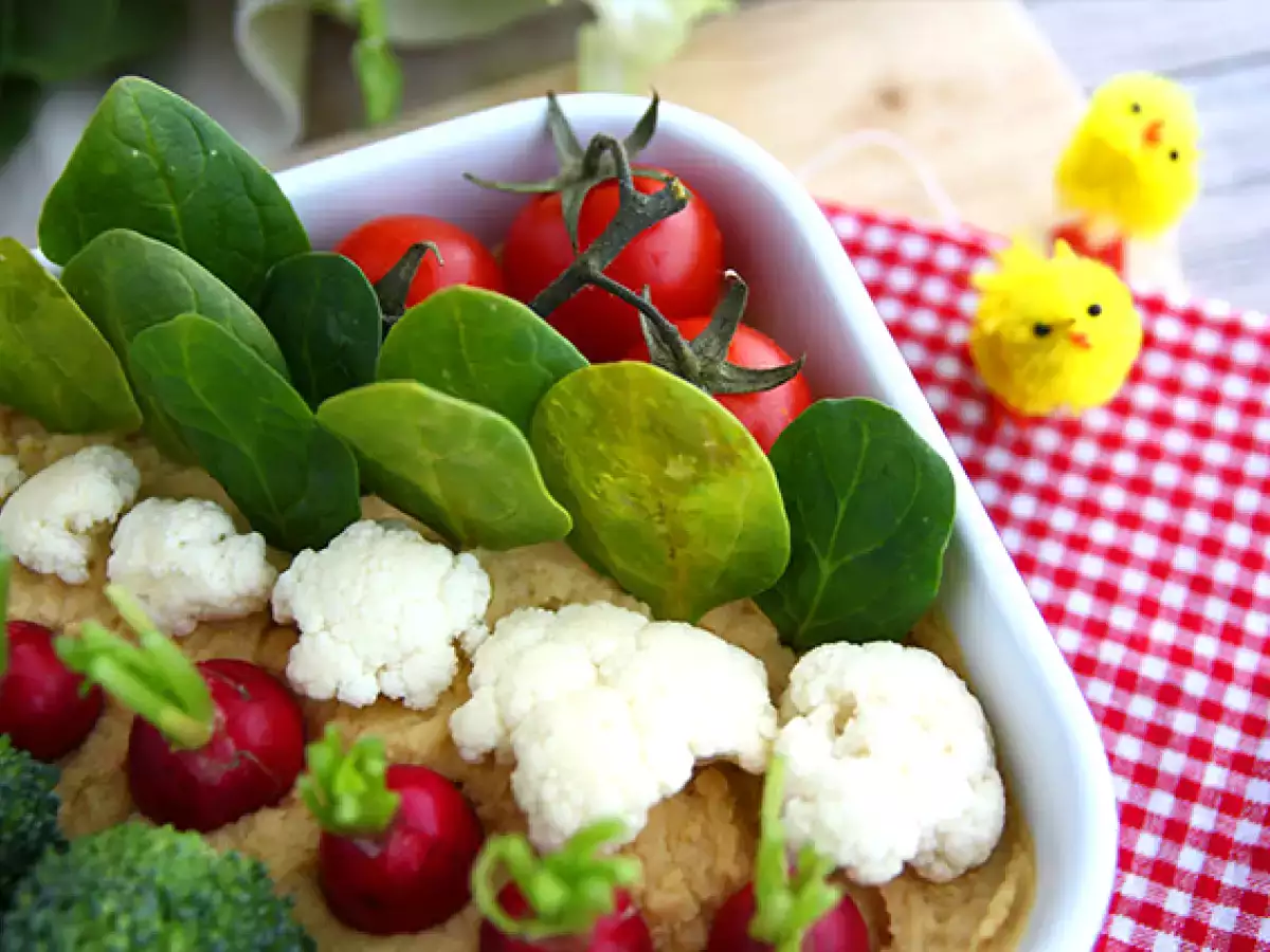 Groentetuin voor het aperitief (hummus en groenten) - foto 3