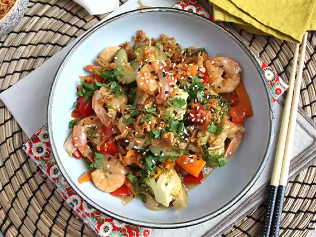 Groentewok met garnalen - foto 2