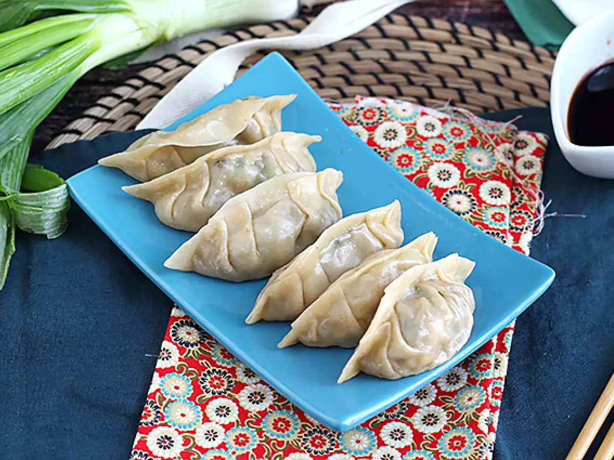 Gyoza's met kip, wortel en champignons - foto 2
