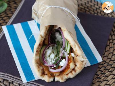 Gyros met halloumi, een vegetarische versie van het Griekse broodje! - foto 5