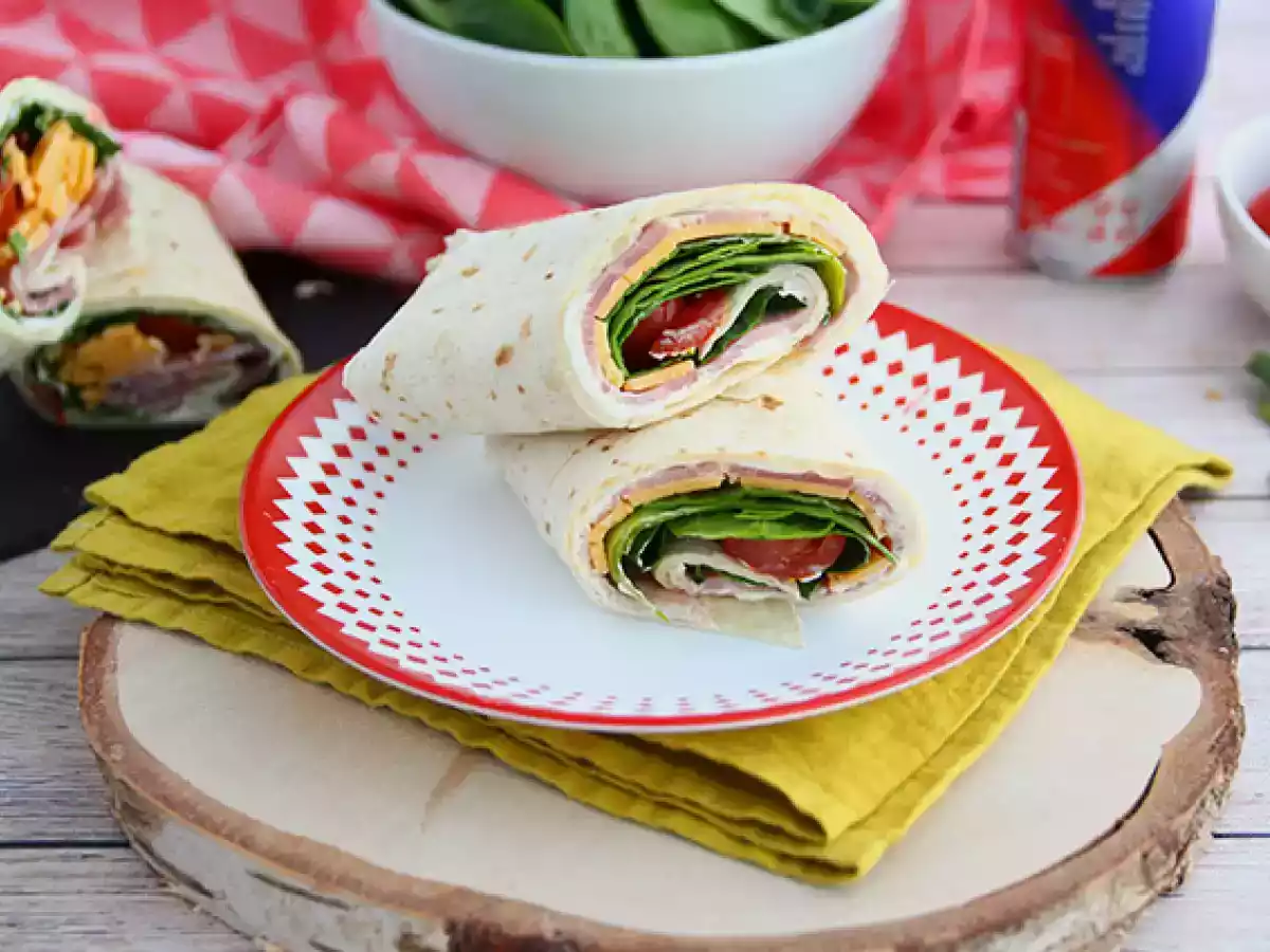 Ham en Cheddar Spinazie Wraps