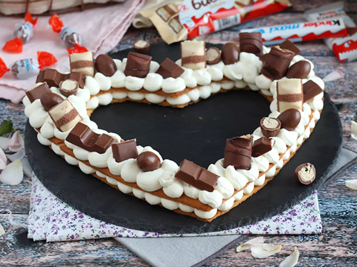 Hartvormige Kinder-taart – Valentijnstaart met Kinder - foto 2