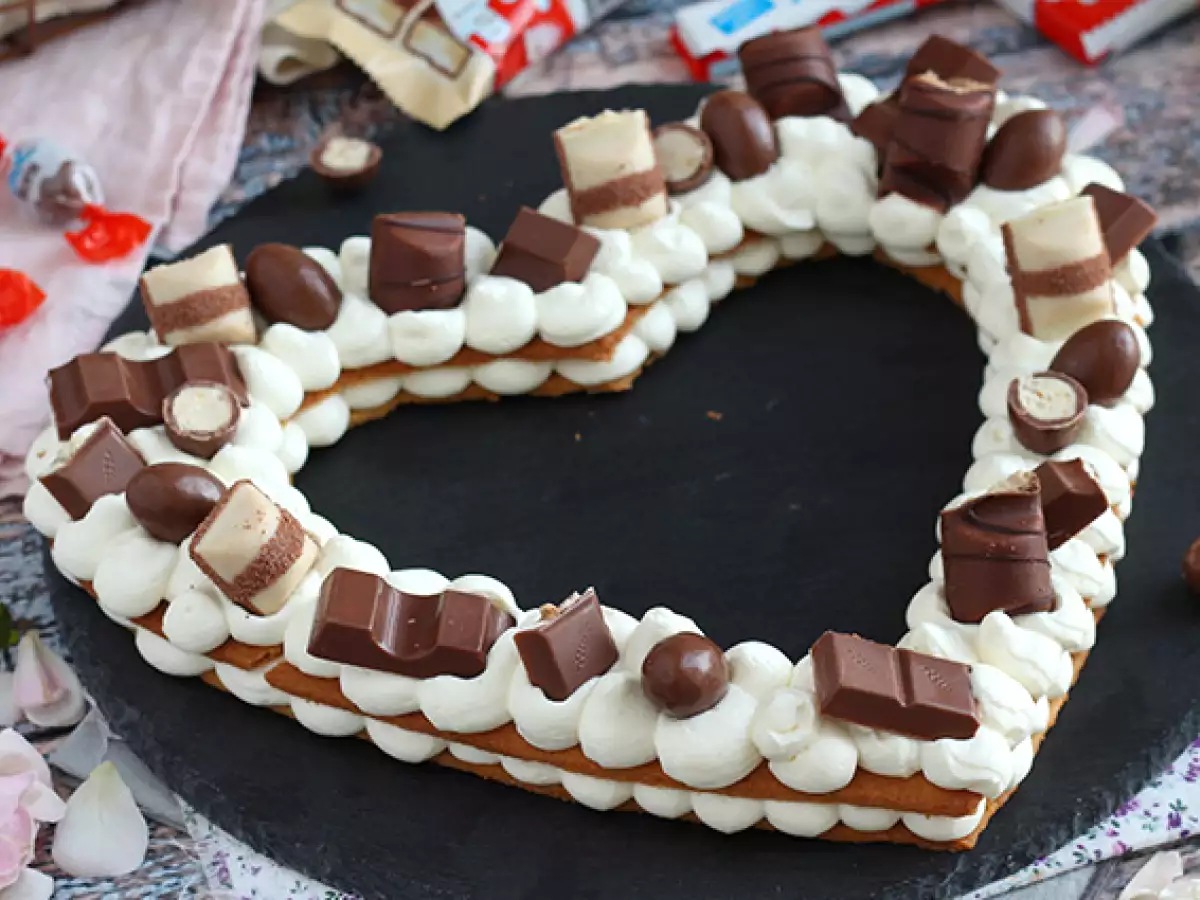 Hartvormige Kinder-taart – Valentijnstaart met Kinder - foto 4