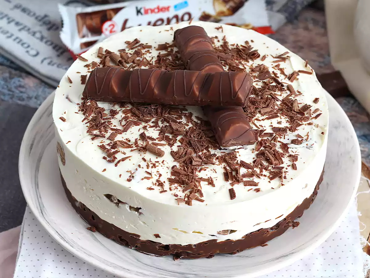 Heerlijke no-bake Kinder Bueno cheesecake - foto 4