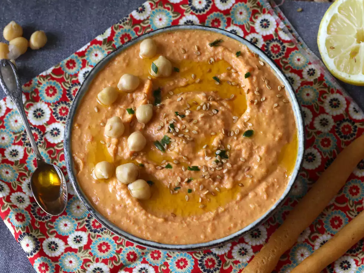 Hummus met rode paprika - foto 2