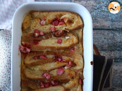 In de oven gebakken wentelteefjes met roze praliné topping, een ultra-gourmet recept - foto 4