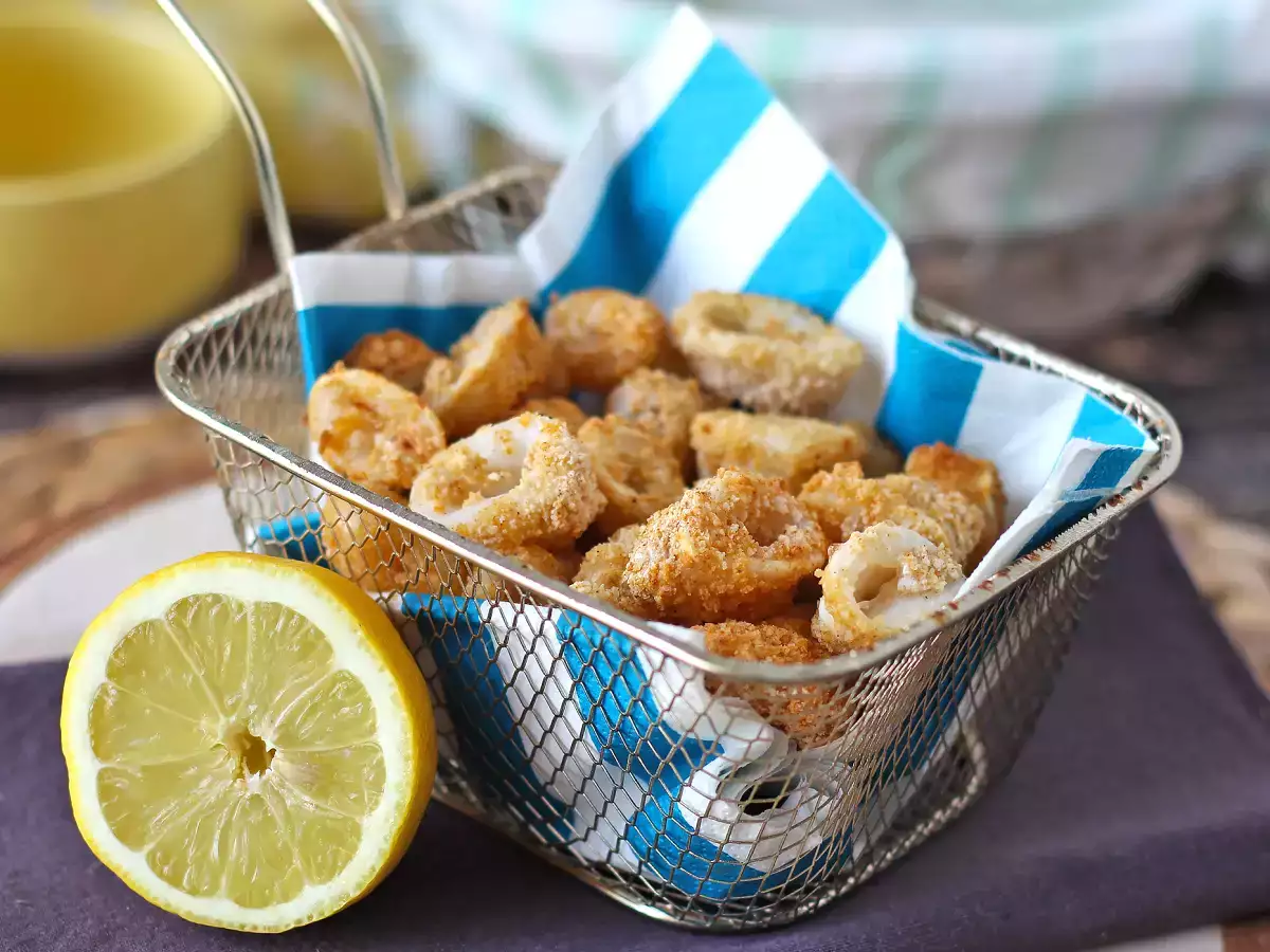 Inktvisringen in luchtfriteuse knapperig en licht - foto 3