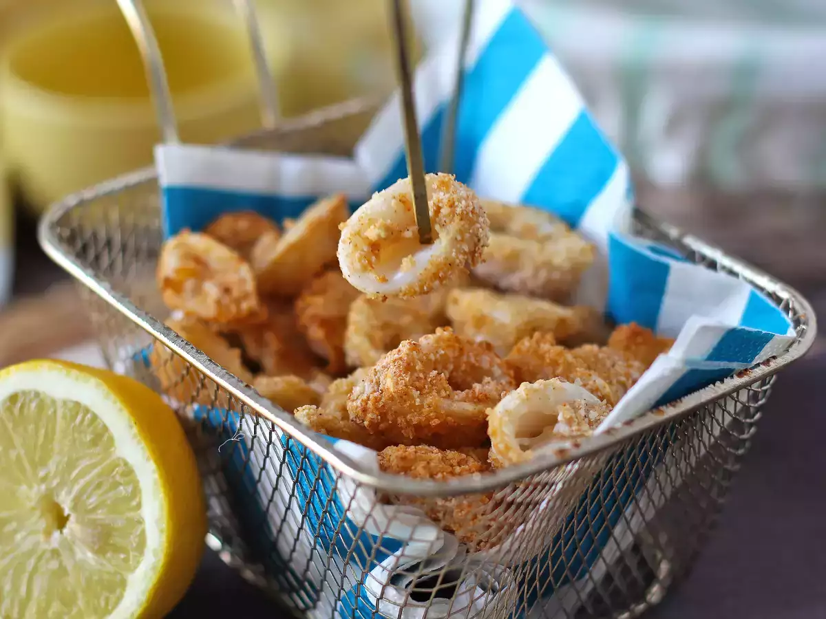 Inktvisringen in luchtfriteuse knapperig en licht - foto 4