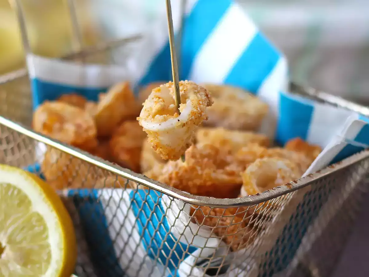 Inktvisringen in luchtfriteuse knapperig en licht - foto 6