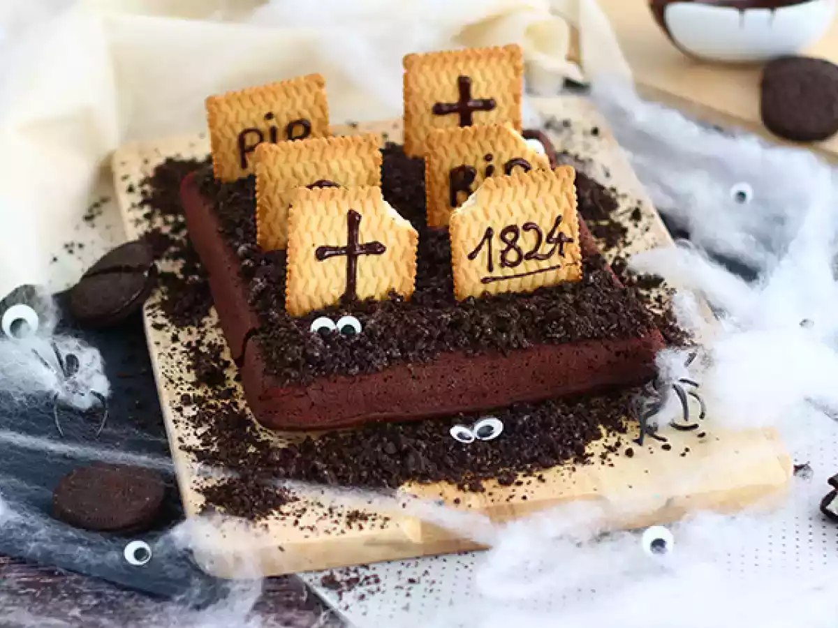 Kerkhof brownie voor Halloween