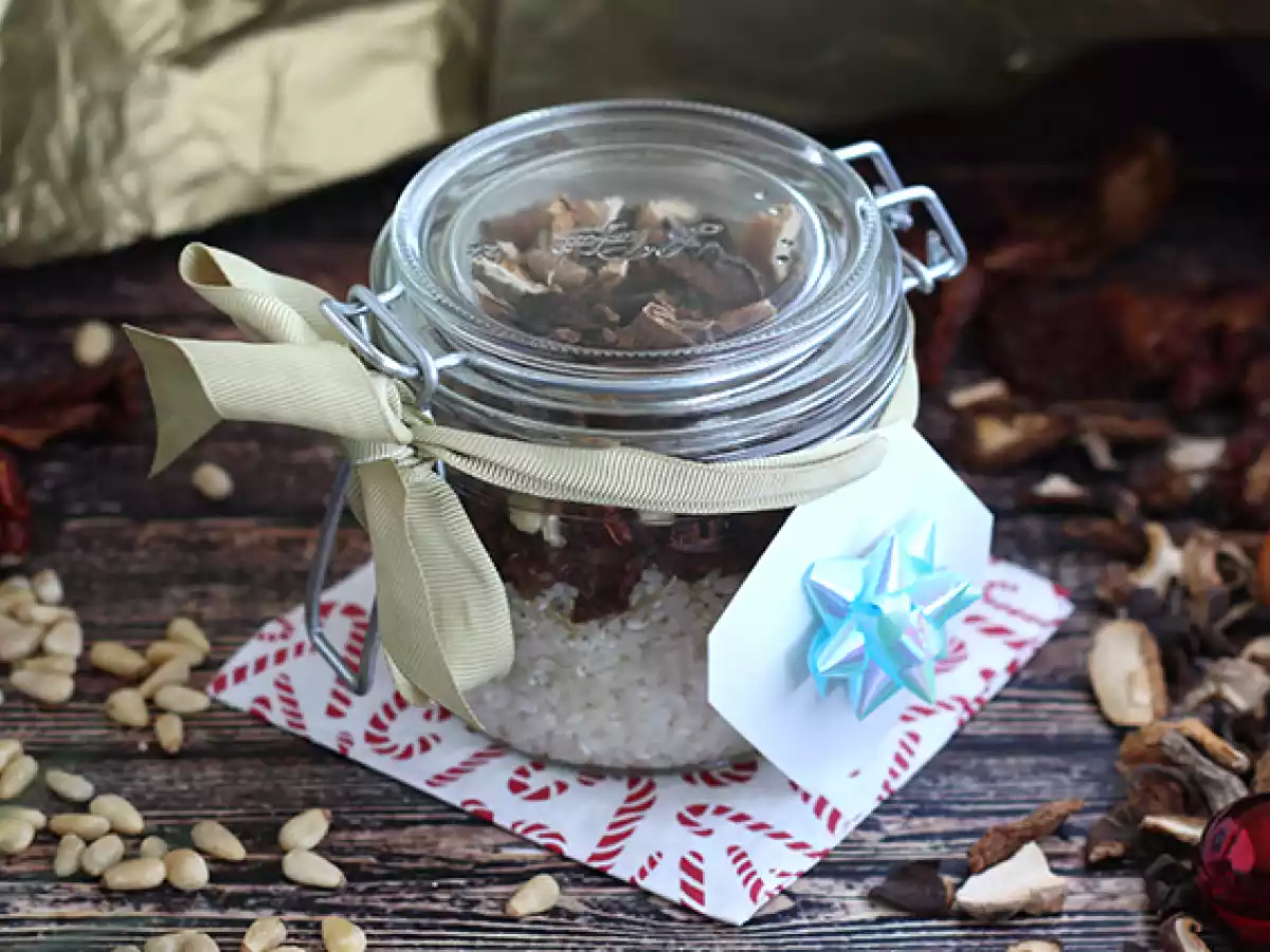Kit voor risotto met champignons en zongedroogde tomaten