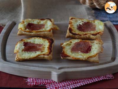 Kleine tartaartjes met raclette-smaak, in individuele porties