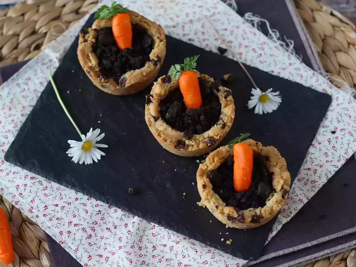 Koekjesvormpjes overgoten met chocoladeganache, wortelpot stijl - foto 5