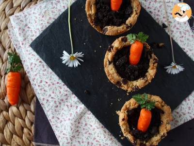 Koekjesvormpjes overgoten met chocoladeganache, wortelpot stijl - foto 2