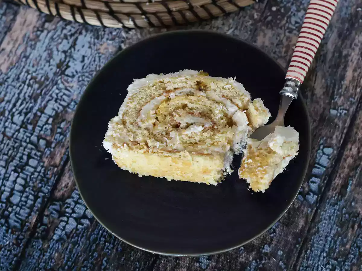 Kokosnoot-passievruchtrol, perfect als Yule log - foto 5